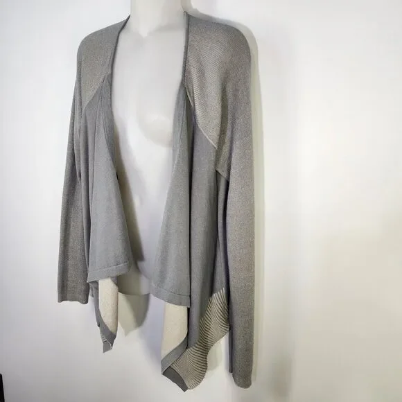 Cabi Cardigan Sweater Womens Size Medium Open Front Waterfall Pocket Sage 5132 - Picture 3 of 9